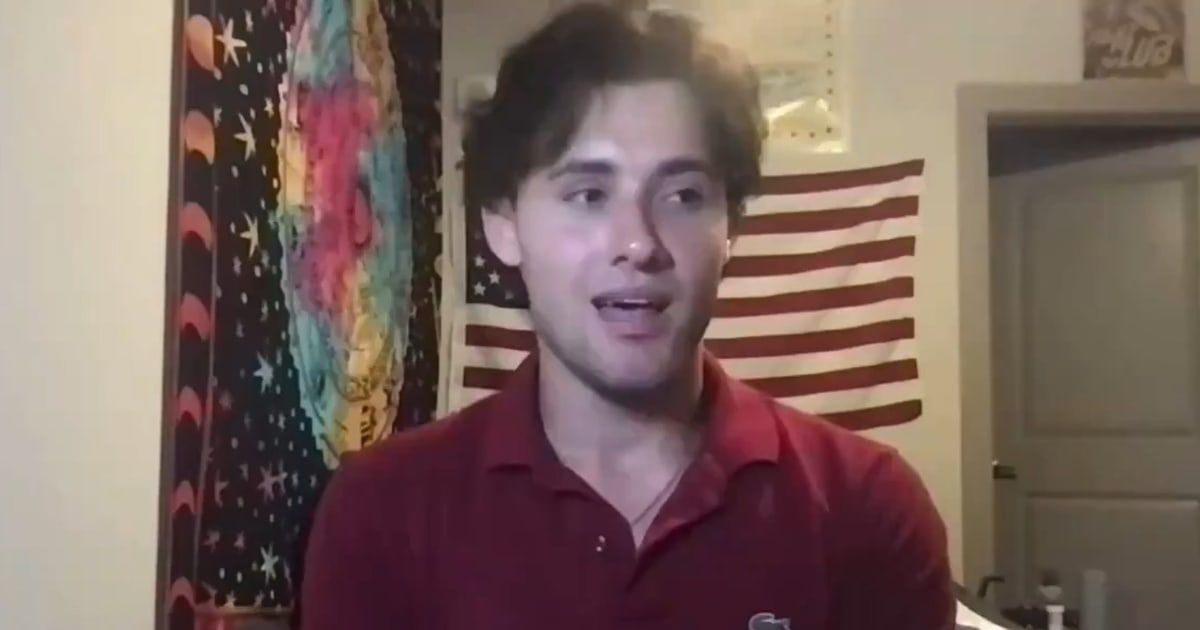 UNC's Dan Stompel reflected on how he and his fraternity members saved the US flag from protesters (CollinRugg/X)