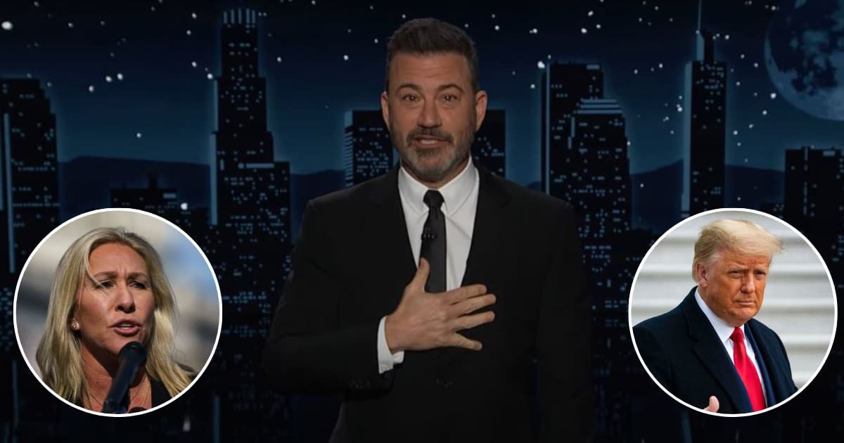 Jimmy Kimmel delivered a scathing yet humorous takedown of Marjorie Taylor Greene and Donald Trump (Jimmy Kimmel Live/Getty Images)