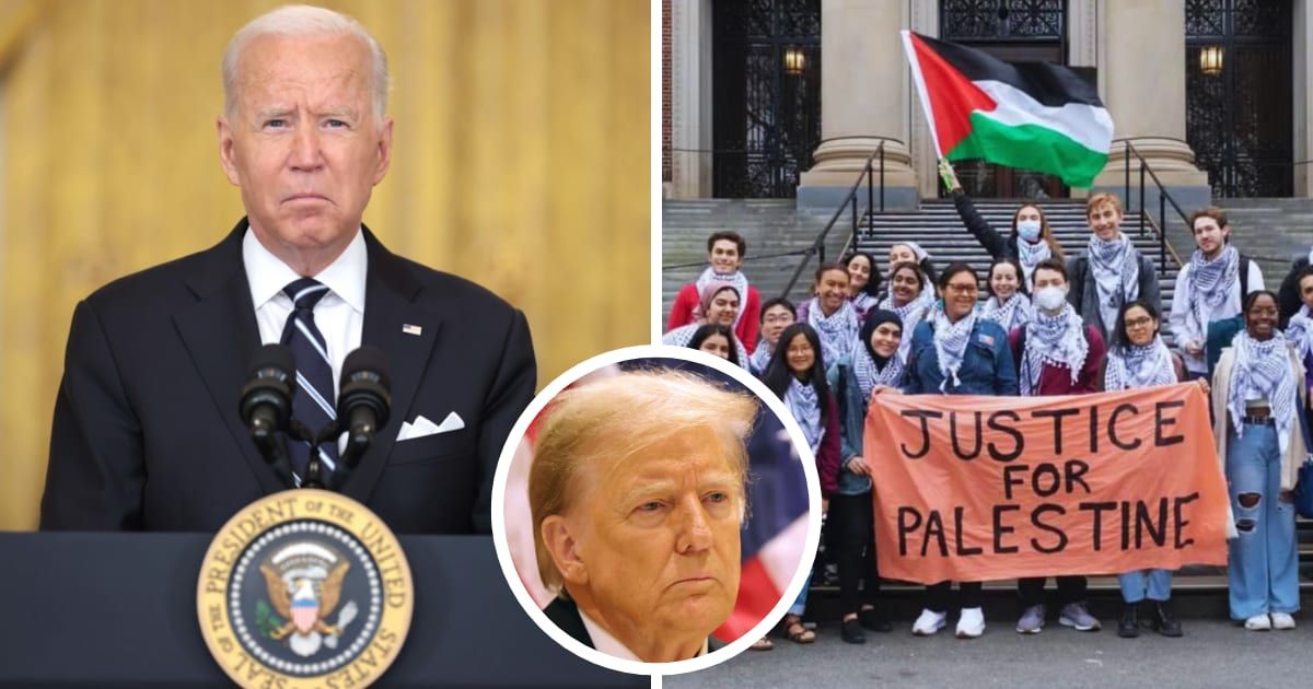 In light of the ongoing anti-Israel protests, renewed attention has been drawn to Joe Biden's previous comments holding then-President Donald Trump responsible for unrest (Getty Images, Harvard College PSC)