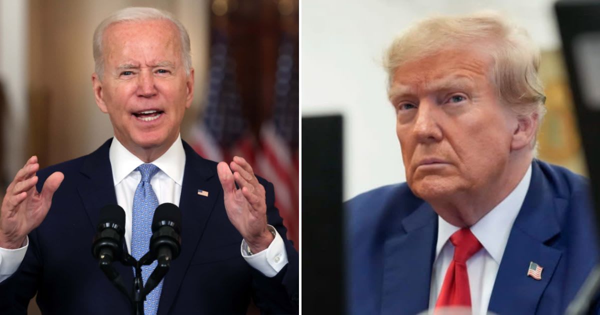 President Joe Biden criticized Donald Trump for opposing his stimulus package during his visit to Wilmington, North Carolina (Getty Images)