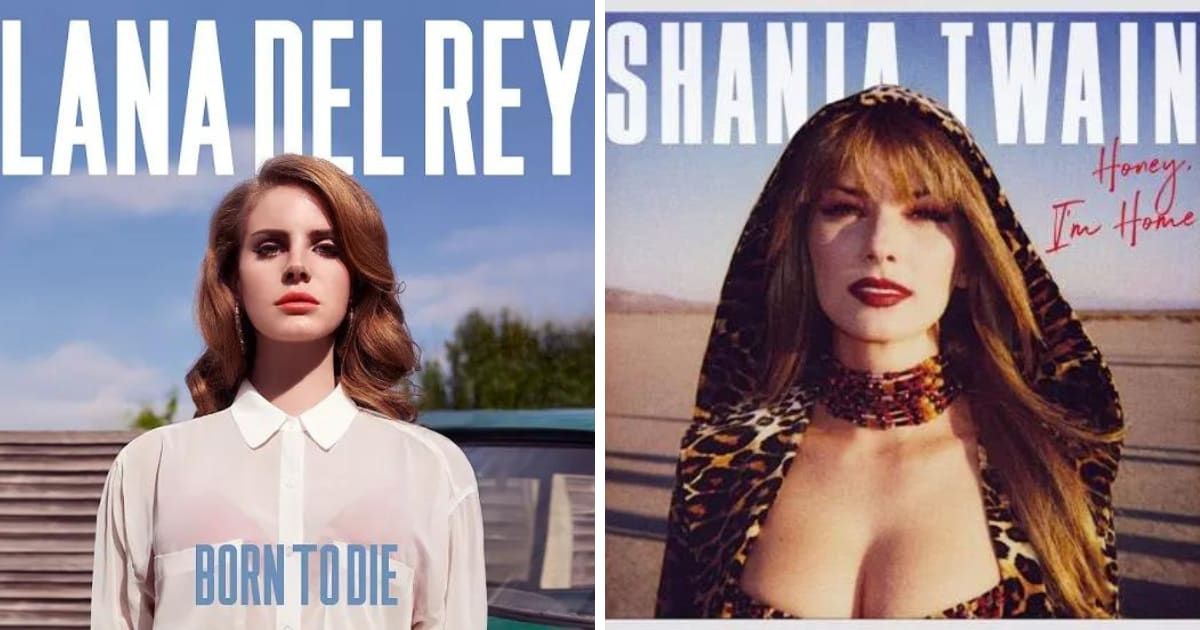 Shania Twain faces criticism for allegedly taking inspiration from Lana Del Rey's 'Born To Die' cover (@LanasChart/X, @shaniatwain/Instagram)