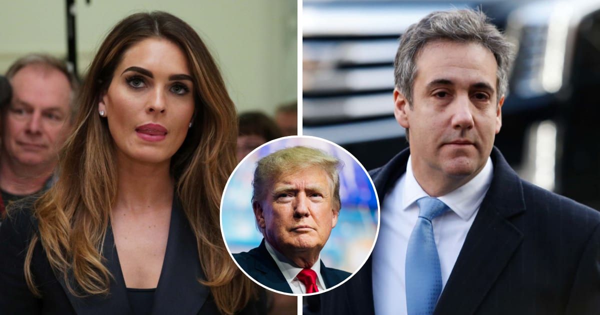 Hope Hicks and Michael Cohen exchanged frantic texts which were shown as evidence in Trump's hush money trial (Getty Images)