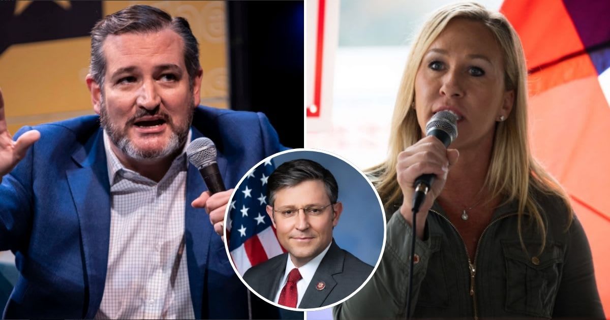 Sen Ted Cruz praised Speaker Mike Johnson as a strong conservative and criticized Rep Marjorie Taylor Greene's attempt to oust him as 'silly'(Getty Images, Speaker Mike Johnson/Facebook)