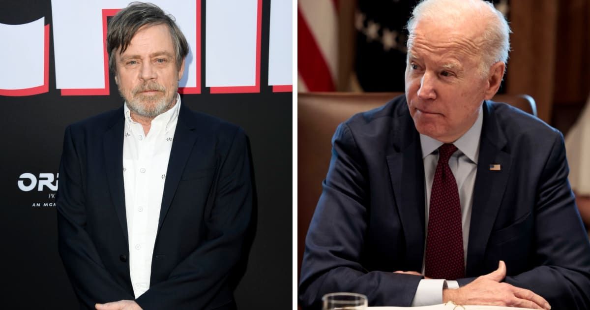 Mark Hamill delighted reporters with his witty remarks and a playful nickname themed around 'Star Wars' for Joe Biden (Getty Images)