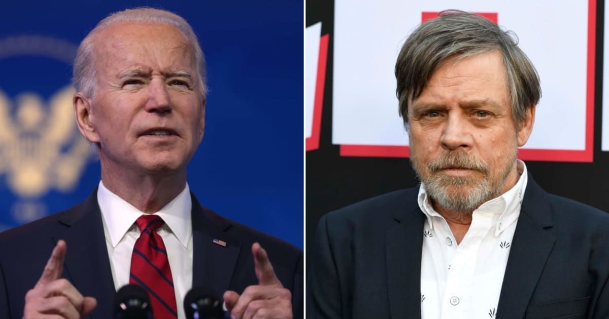 President Biden shared a Star Wars Day clip to X featuring actor Mark Hamill but the video was only sparked mockery (Getty Images)