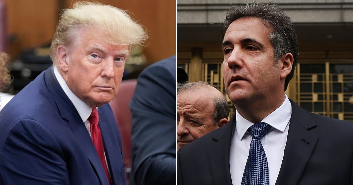 Former President Donald Trump voiced his discontent over a recording played during his ongoing hush money trial involving his former attorney Michael Cohen (Getty Images)