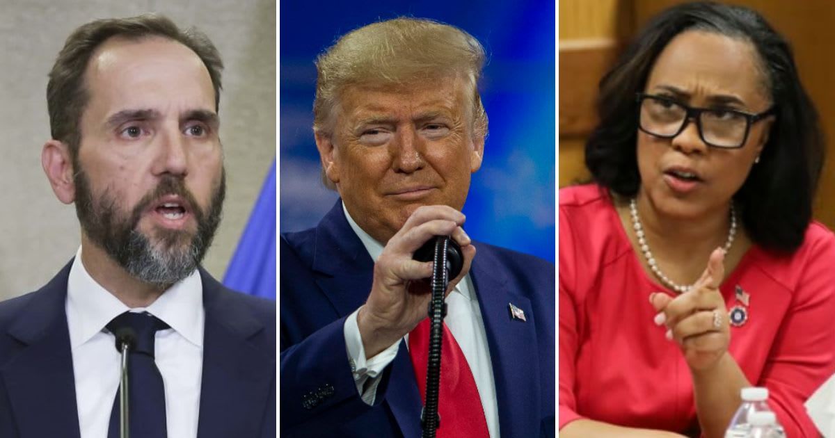 Donald Trump slammed Special Prosecutor Jack Smith and DA Fani Willis in a fiery, expletive-laden rant at the weekend fundraiser at Mar-a-Lago (Getty Images)
