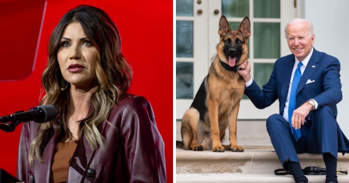 Gov Kristi Noem said Joe Biden's dog Commander should also be killed over aggressive behavior (Getty Images, @potus/Instagram)