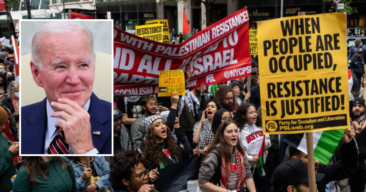 President Joe Biden has faced persistent pressure from pro-Palestinian protesters, who have dubbed him 'Genocide Joe' in recent months (Getty Images)