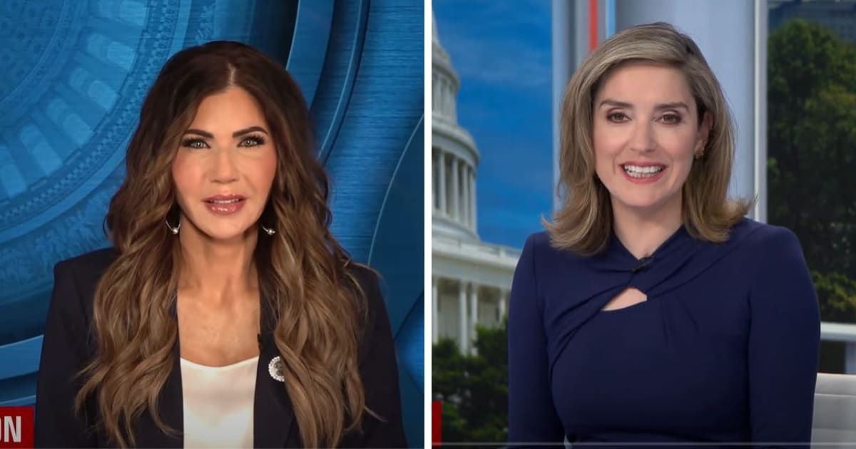 South Dakota Governor Kristi Noem stirred controversy after her CBS' 'Face the Nation' appearance, where she criticized host Margaret Brennan for interruptions (Face the nation/Youtube)