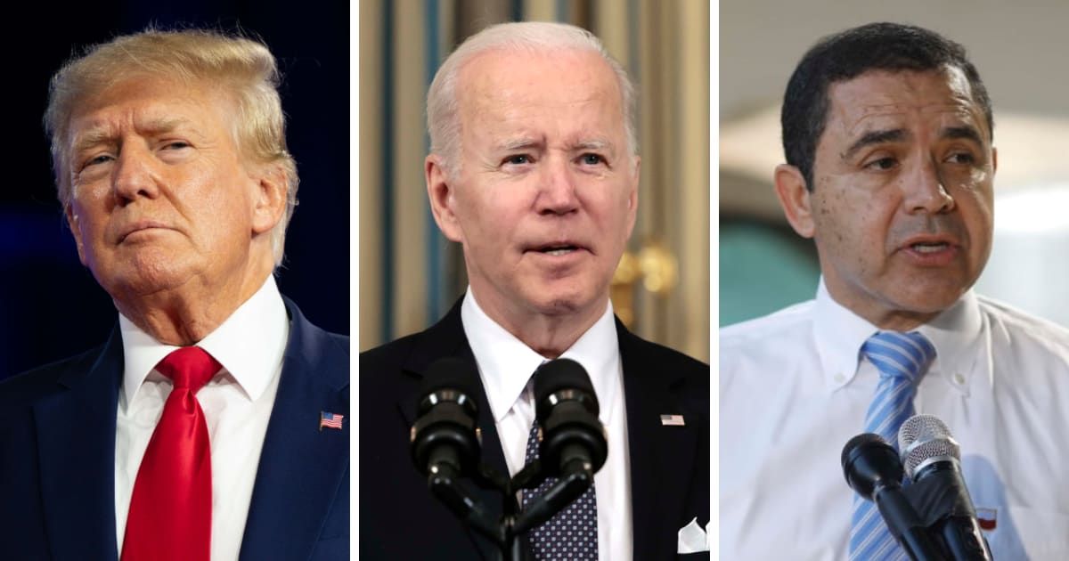 Donald Trump accused President Joe Biden of targeting Democrat Rep Henry Cuellar because he was in favor of border control (Getty Images)