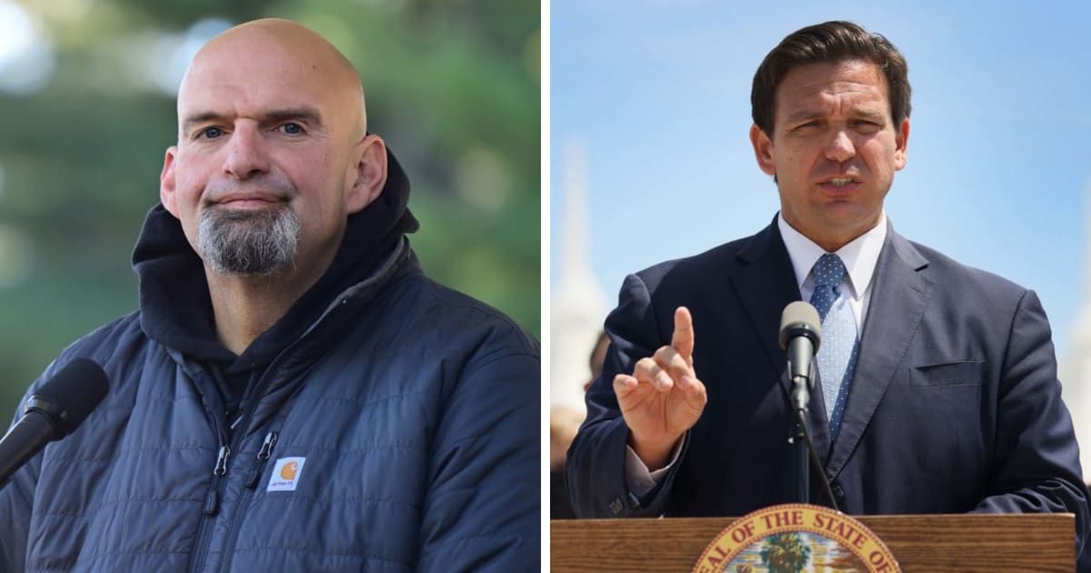 John Fetterman took to social media to express his support for Ron DeSantis' decision to ban lab-grown meat (Getty Images)