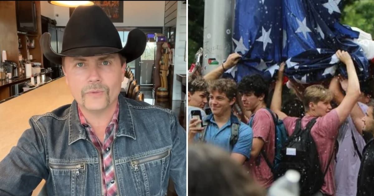 John Rich lauded the bravery of UNC frat boys for saving the US flag (johnrichofficial/Instagram, GoFundMe)