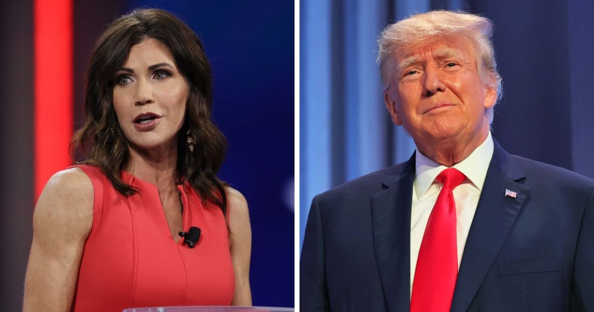 Donald Trump has written a blurb for Kristi Noem's upcoming book (Getty Images)