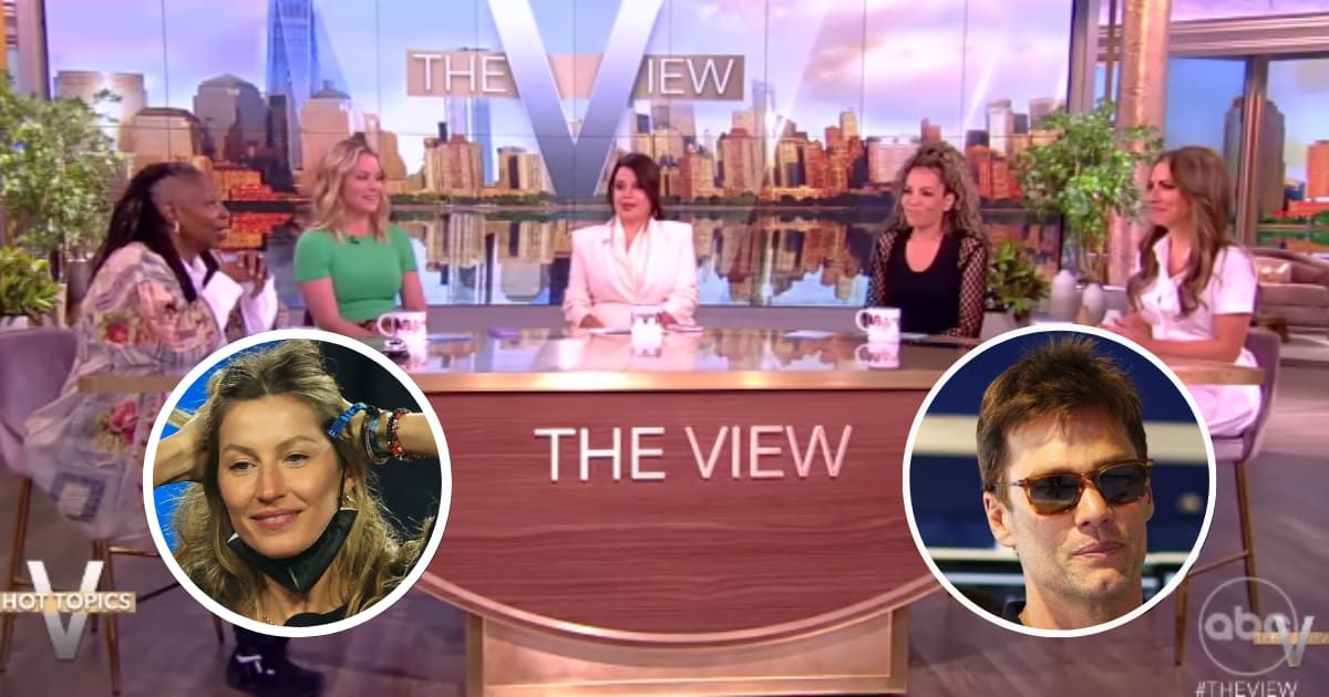 'The View' hosts called Tom Brady 'lame' and 'mean' for allowing people to make jokes about his ex-wife Gisele Bundchen during his Netflix roast (The View/YouTube and Getty Images)