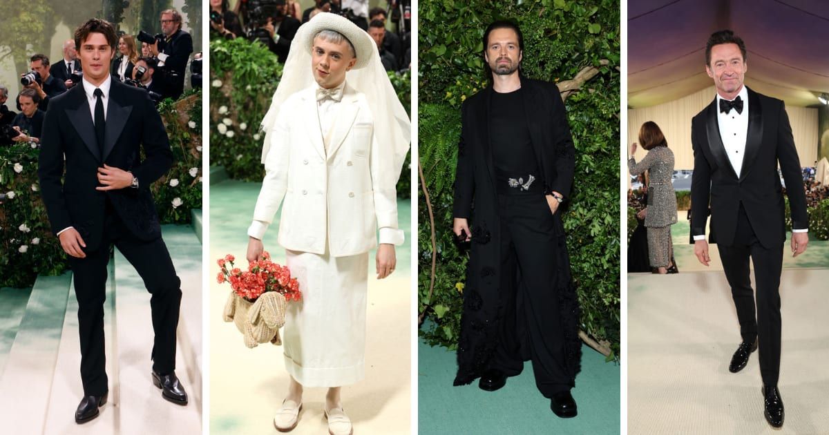 Nicolas Galiztine, Cole Oescola, Sebastian Stan, and Hugh Jackman at Met Gala 2024 (Getty Images)
