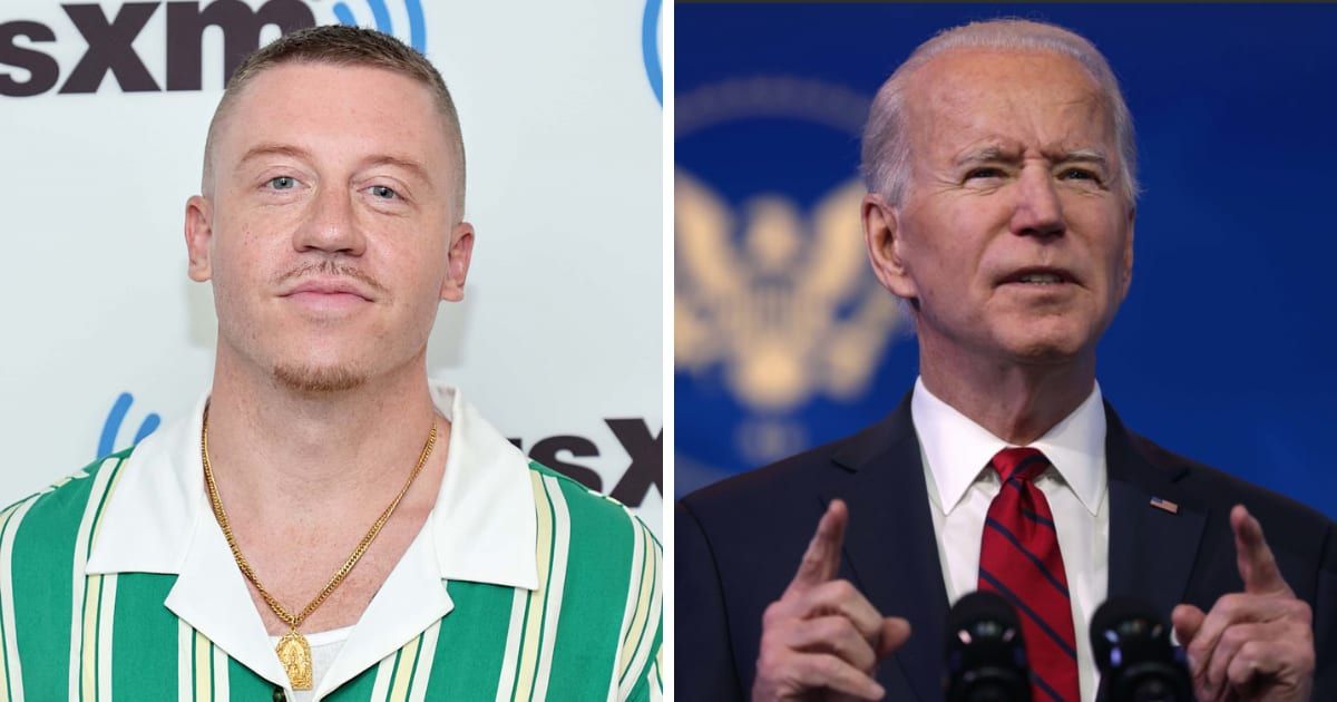 (L-R) Macklemore made it clear that he won't be supporting Biden in the upcoming 2024 general election (Getty Images)