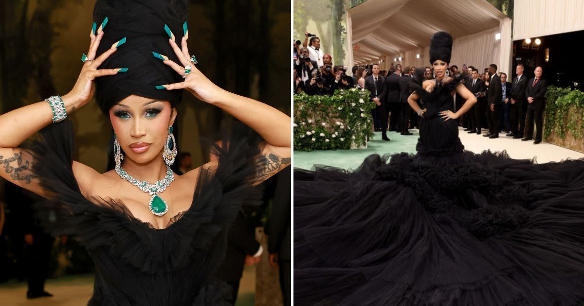 Cardi B stole the 2024 Met Gala red carpet show with her massive black dress (Arturo Holmes/MG24/Getty Images for The Met Museum/Vogue, John Shearer/WireImage)