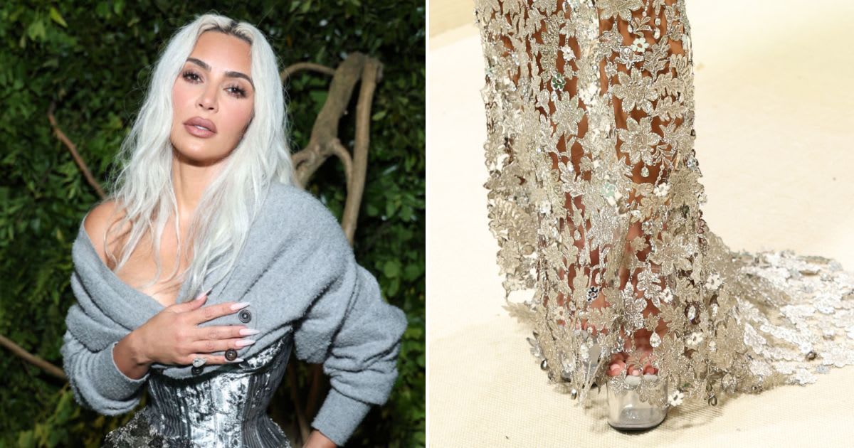 Kim Kardashian accessorized her biggest night in fashion with platform stilettos instead of real heels (Kevin Mazur/MG24/Getty Images, Marleen Moise/Getty Images)