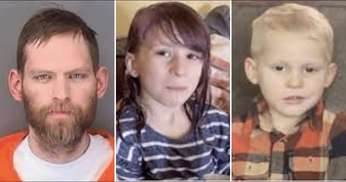 Adam Lee Price killed his two young children - 5-year-old daughter Emily Price and 3-year-old son Theodore Price (Sarpy County Law Enforcement Center/KETV screenshots)