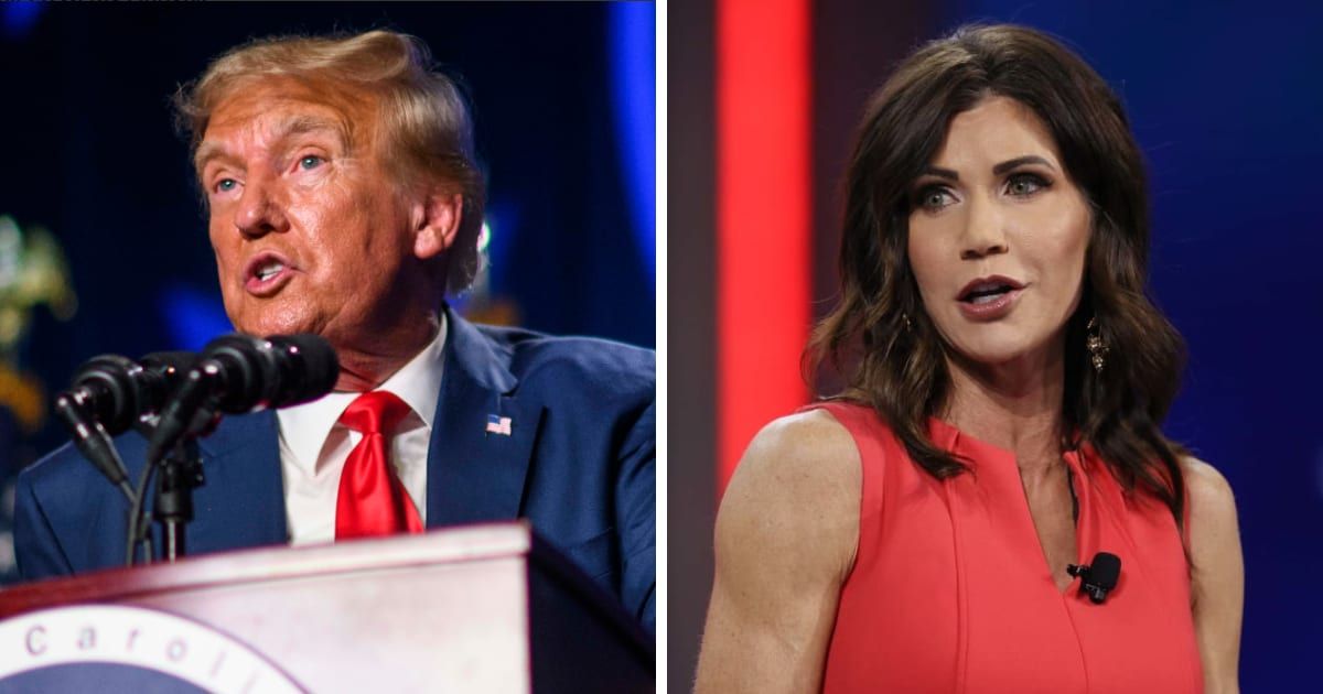 Donald Trump said South Dakota Gov Kristi Noem had some 'rough' days lately (Melissa Sue Gerrits/Getty Images, Getty Images)