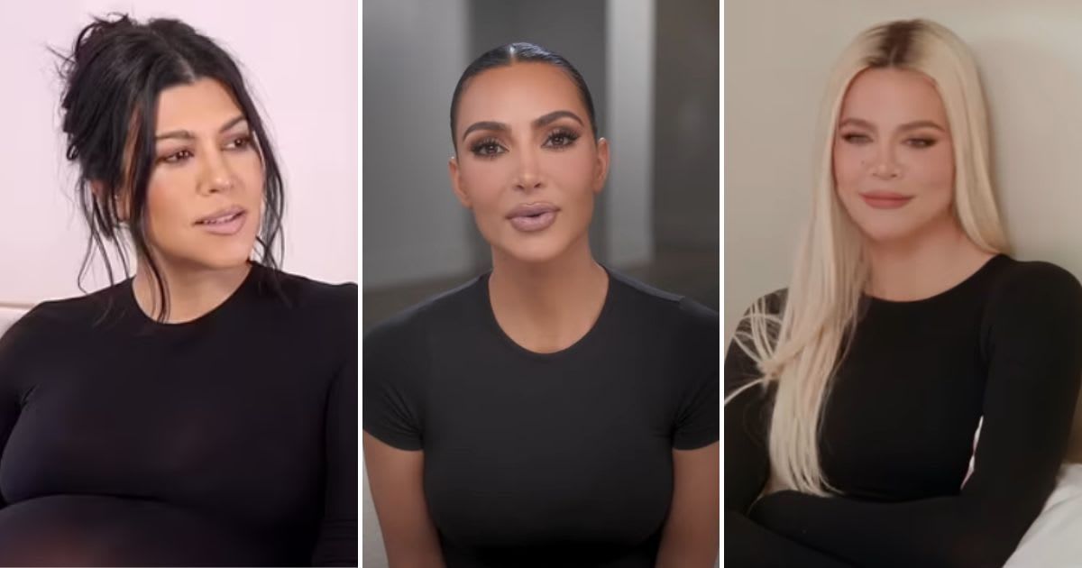 (L-R): Kourtney, Kim, and Khloe Kardashian in 'The Kardashians' season 5 trailer (Hulu/YouTube Screenshot)