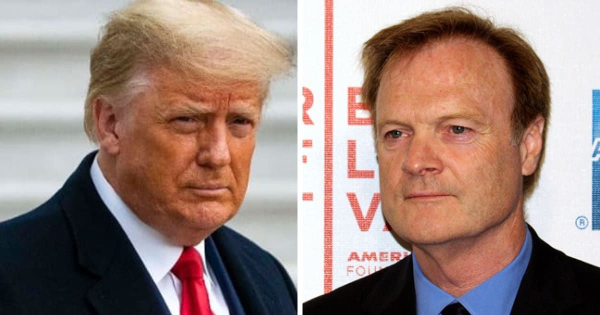 Former President Donald Trump tore into MSNBC host Lawrence O’Donnell on May 7 after spotting him in the courthouse (Getty Images; David Shankbone via Wikipedia)