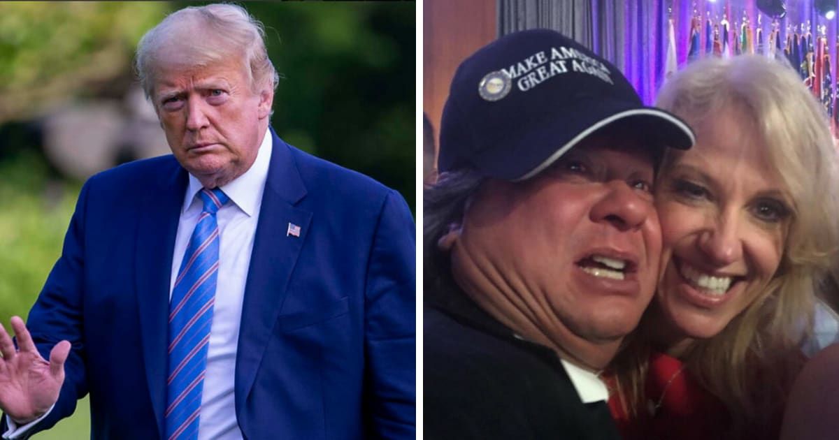 (L-R) After Trump rose to power in 2016, George Conway was being considered for the position of Solicitor General by the incoming president (Getty Images, TrumpDailyPosts/X)