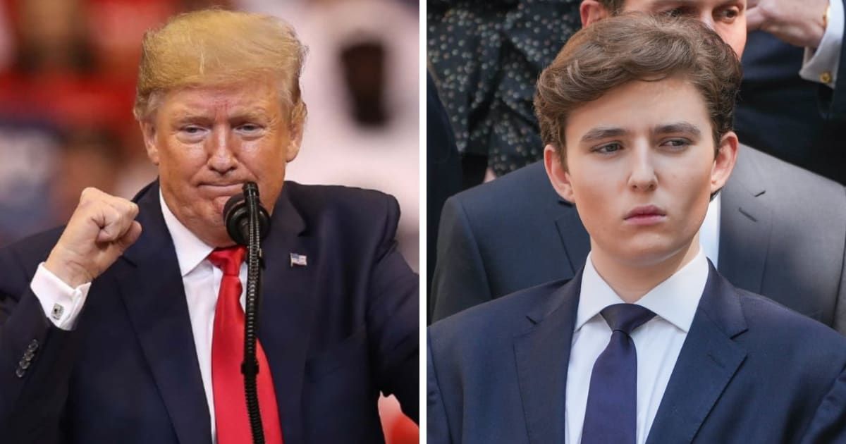 The mix-up about Barron's age occurred during Trump's (L) sit-down with Telemundo 51, Miami's Spanish-language NBC affiliate (Getty Images)