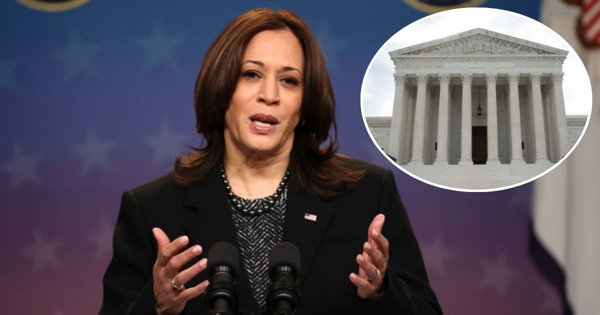 Vice President Kamala Harris warned conservative justices on the Supreme Court that 'fundamental freedoms across the board' are at risk (Getty Images)