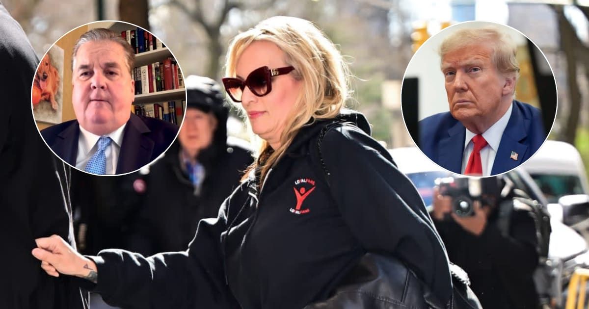 Former Donald Trump attorney William Brennan called Stormy Daniels 'Real men' tweet 'grounds for mistrial' as it 'taunts' the defendant (Getty Images, CNN/Screenshot)