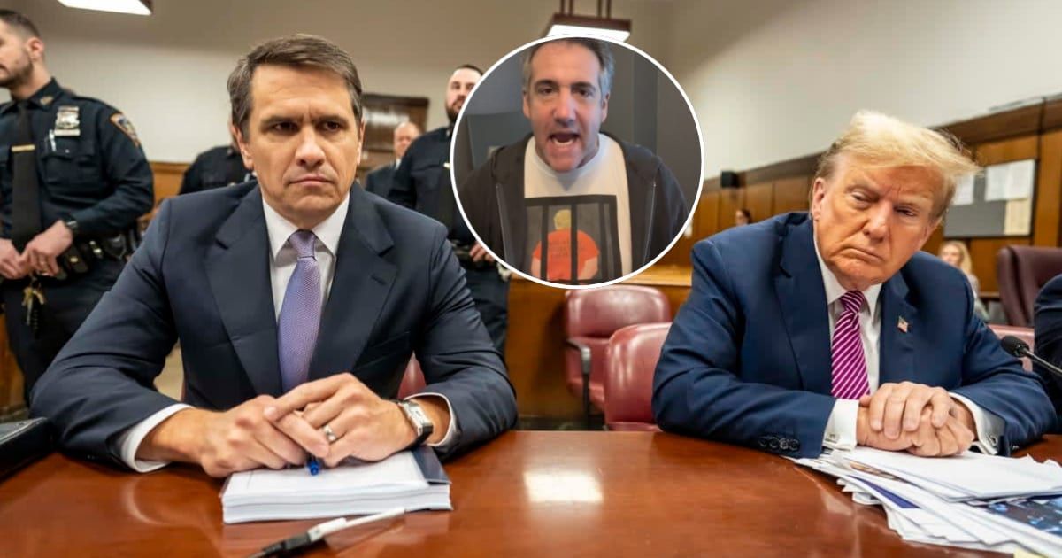 Todd Blanche also asked the judge to order the prosecution to instruct the witness not to talk about the case (Getty Images and TikTok/@michaelcohen_)