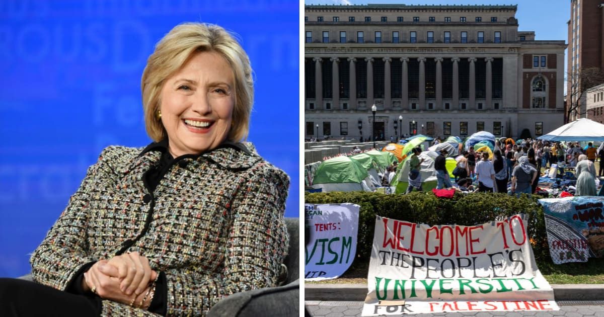 Hillary implied that student protesters might have been influenced by what she termed 'propaganda' on social media or in their classrooms (Getty Images)