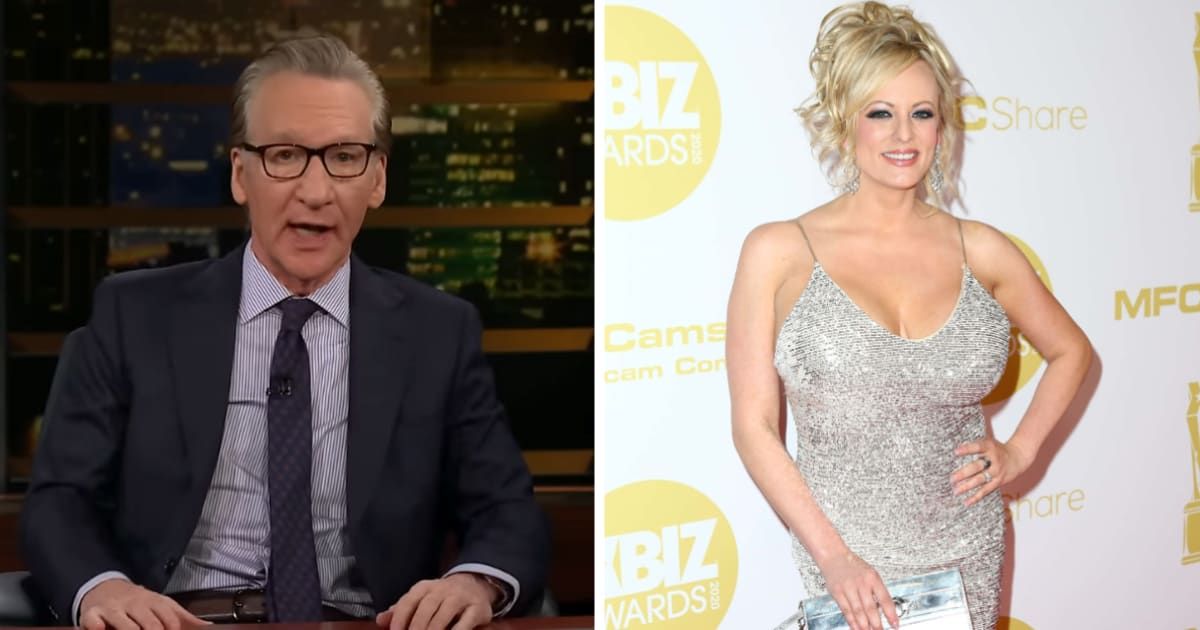 Stormy Daniels reportedly gave a different account of the incident during a 2018 interview with Bill Maher (YouTube/Real Time with Bill Maher and Getty Images)