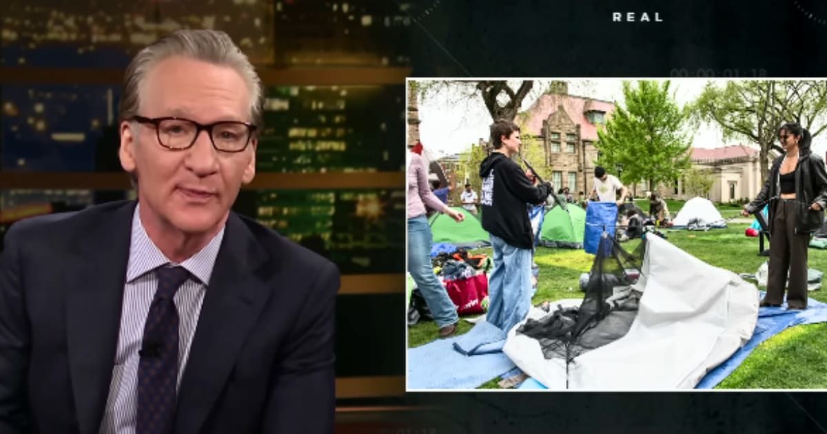 Bill Maher took the side of the students protesting against Israel's conduct in Gaza and slammed the media's coverage on an episode of 'Real Time' (Real Time)