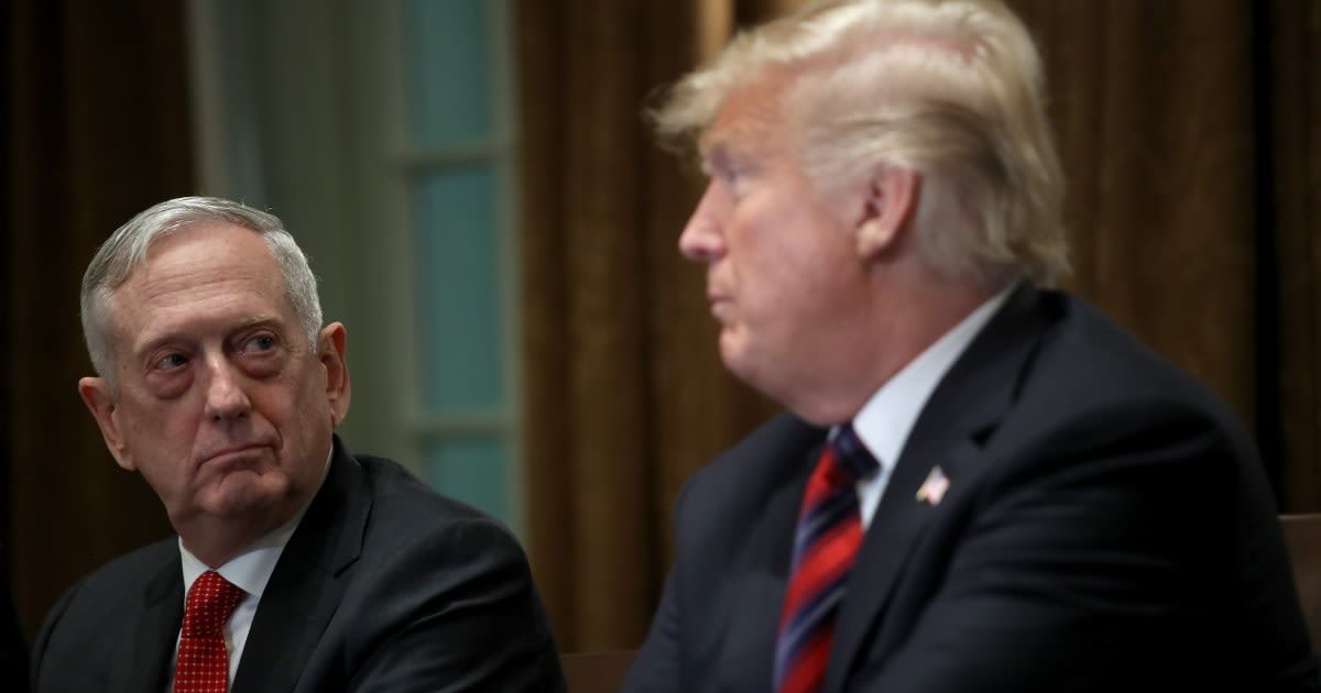 Donald Trump's former defense secretary Jim Mattis (left) described him as 'madman' (Win McNamee/Getty Images)