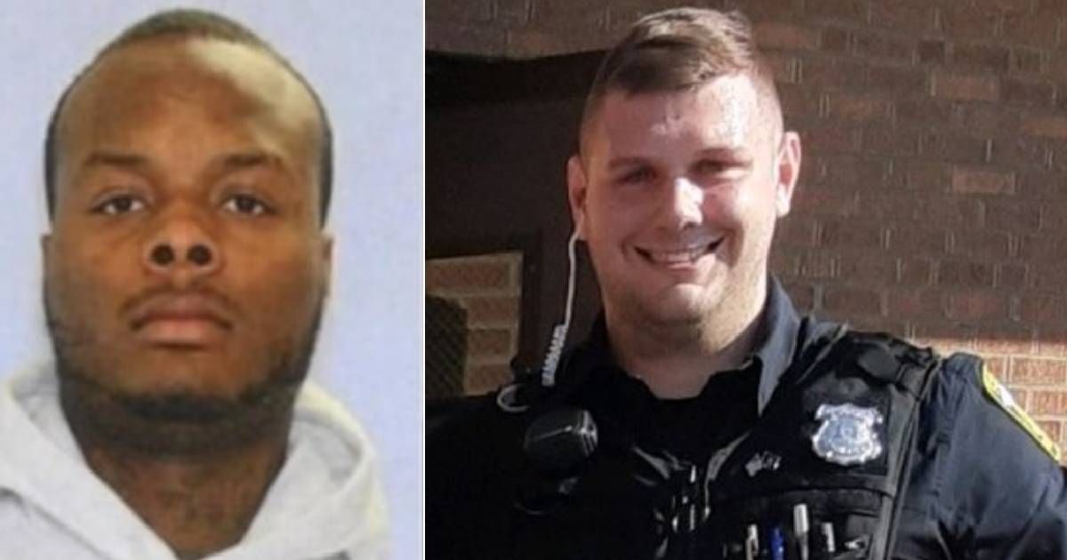 Deshawn Vaughn (L) killed police officer Jacob Derbin (R) during a disturbance call and fled the scene (Euclid Police Department, Facebook)