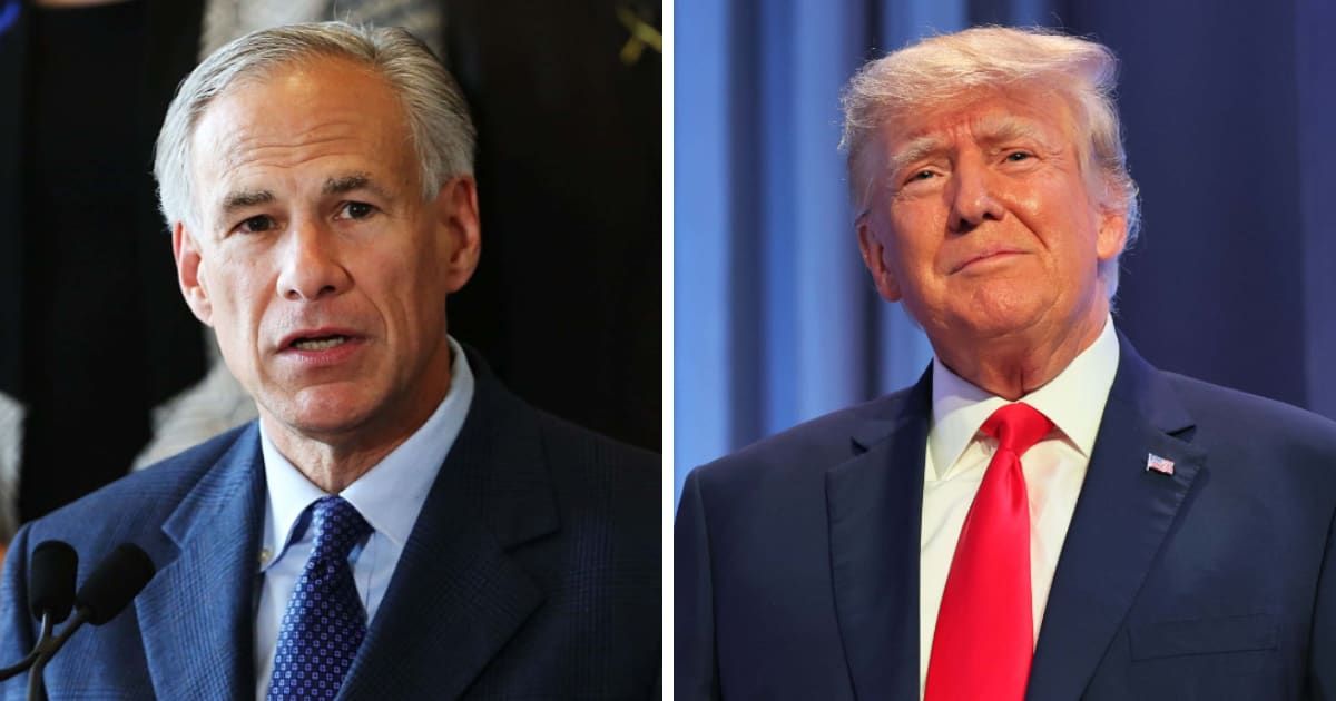 Texas Gov Greg Abbott urged to free Donald Trump from the criminal trial held by a 'kangaroo court' (Getty Images)