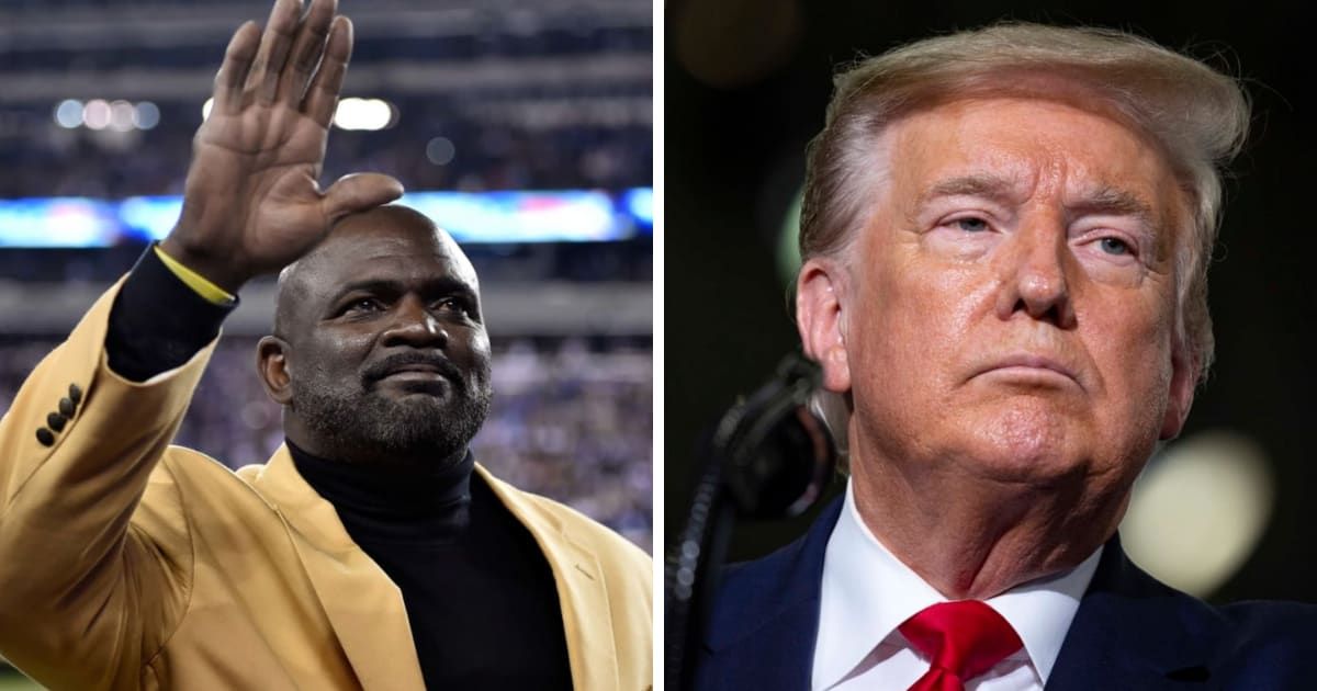 Lawrence Taylor announced to the crowd that after meeting Trump, he would never again vote for a member of his former party (Getty Images)