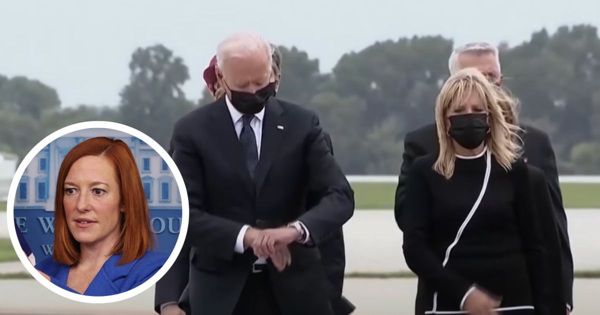 Jen Psaki claimed in her book that Joe Biden looked at his wristwatch only after the dignified transfer at Dover ended (Screenshot/WION YouTube, Getty Images)