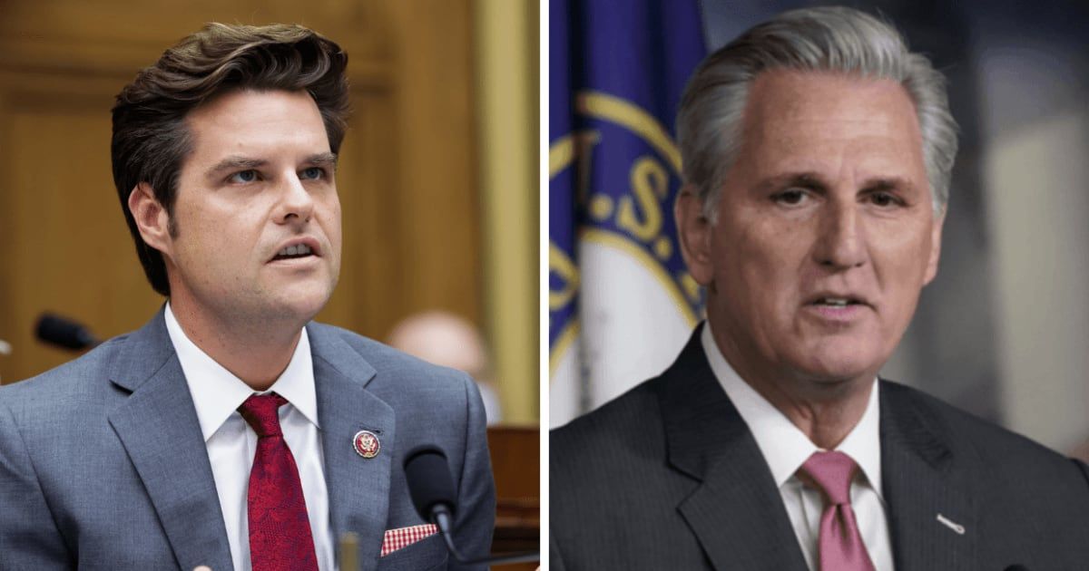The last 16 months have seen historic confrontations between lawmakers on Capitol Hill, like the one between Kevin McCarthy and Matt Gaetz (Getty Images)