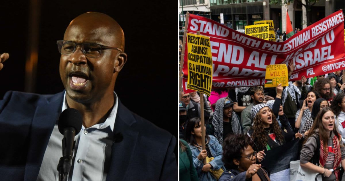 Rep Jamaal Bowman defended a popular chant popular among pro-Palestine protesters (Getty Images)