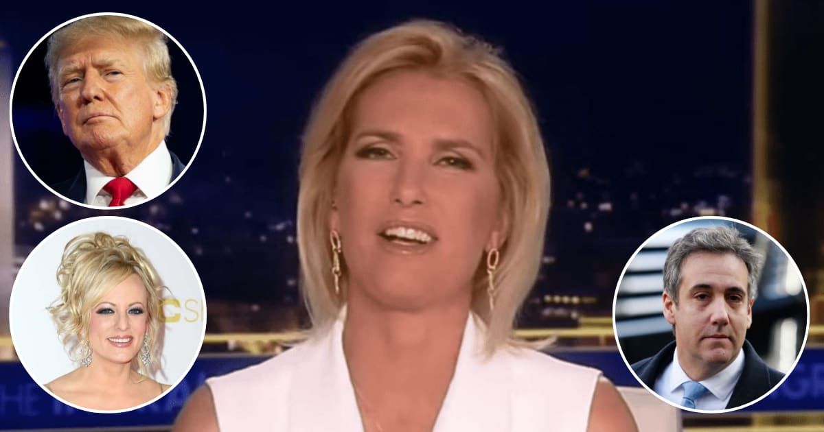Laura Ingraham portrayed an atmosphere where Trump's trial seemed unfair (foxnews/Getty Images)