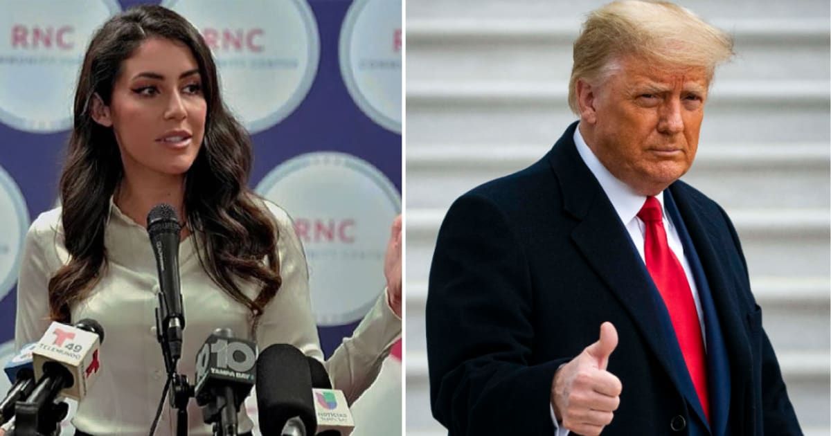 Anna Paulina Luna and seven other Republicans presented a resolution to award Donald Trump a Congressional Gold Medal (@realannapaulina/Instagram and Getty Images)