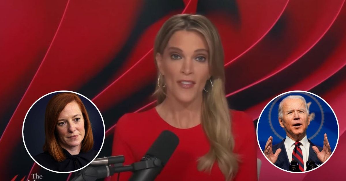 In a recent episode of 'The Megyn Kelly Show,' host Megyn Kelly criticized Jen Psaki's handling of President Biden's watch-checking incident during a military memorial service in 2021 (Megyn Kelly Show/YouTube, Getty Images)