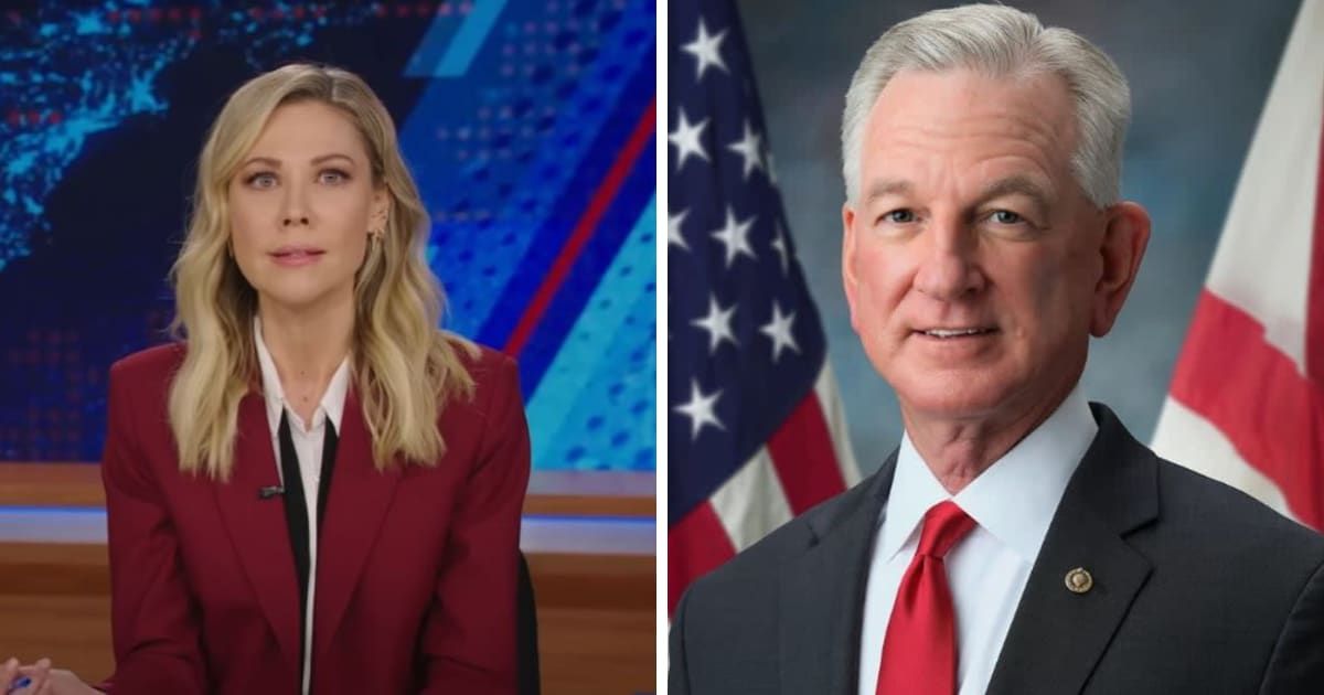 Desi Lydic of 'The Daily Show' sharply criticized GOP figures attending Donald Trump's trial in the Stormy Daniels case (The Daily Show, Getty Images)
