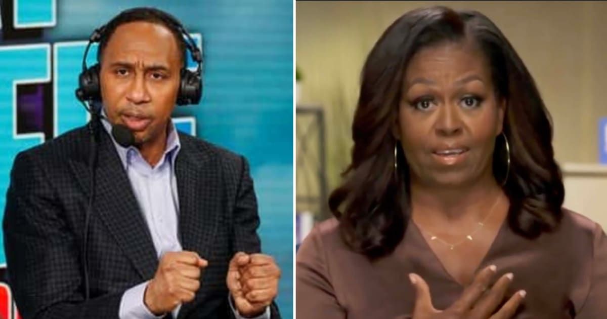 Stephen A Smith believes Michelle Obama could easily defeat Donald Trump if she were to run for president in 2024 (Getty Images)