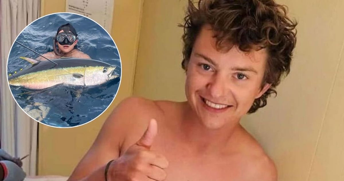 Marlin Wakeman, 24, narrowly survived a shark attack after slipping from a charter boat's dock (@marlin_wakeman0011/Instagram)