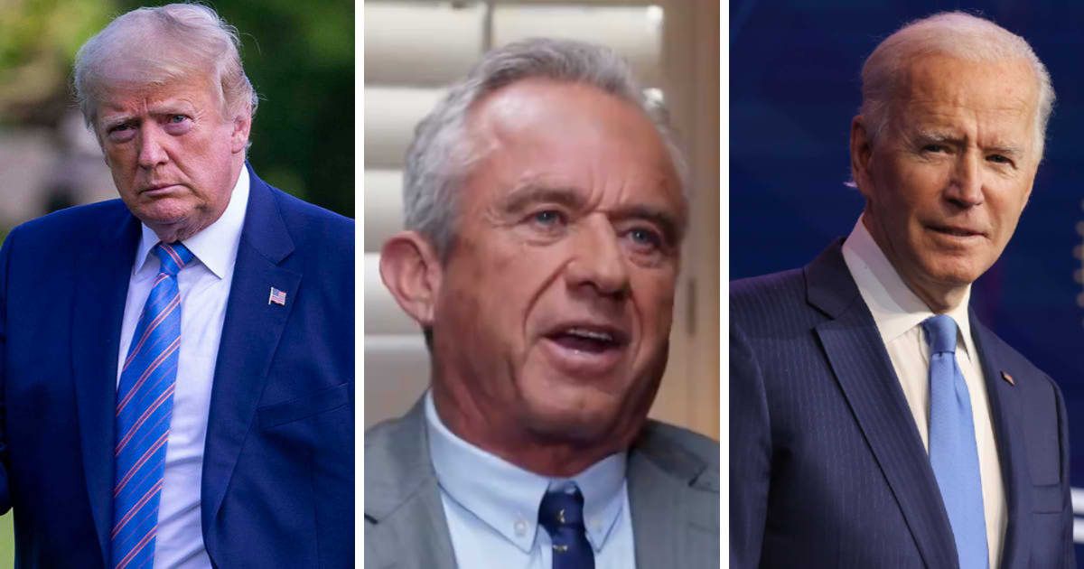 Robert F Kennedy Jr lashed out at Joe Biden and Donald Trump for excluding him from the presidential debates (Getty Images, Screengrab/Fox News)