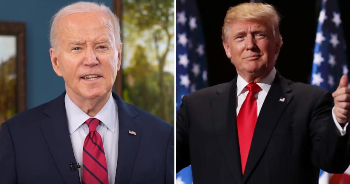 Joe Biden issued a debate challenge to Donald Trump in a 14-second video (@JoeBiden/X, Getty Images)